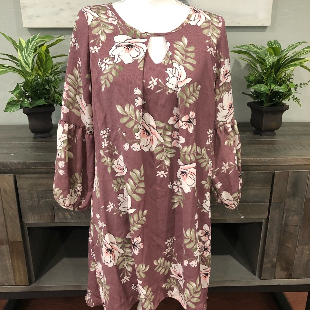 NY Collection Key Hold dress long sleeve dress